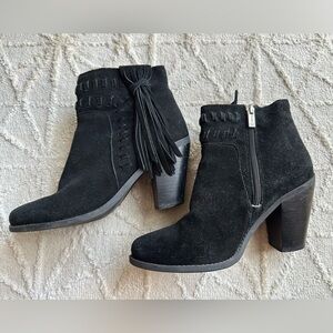 Jessica Simpson Chassie Suede Leather Fringe Booties